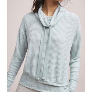 Saturday Sunday by Anthropologie waffle knit mint colored cowl neck